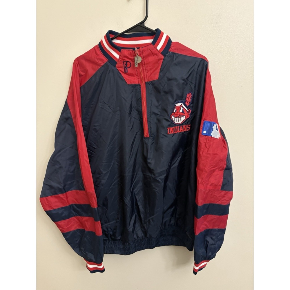 VTG 90s Pro Player Cleveland Indians Reversible Jacket Size M Chief Wahoo